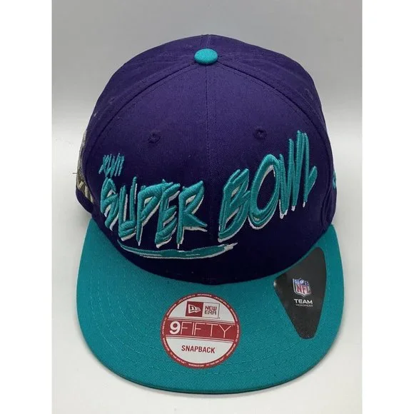 Super Bowl XLVII Snapback Hat Cap Purple Teal NFL New Orleans New Era 9Fifty - Picture 7 of 9